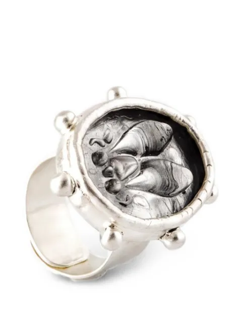 POISONED HEARTS fly-embossed signet ring