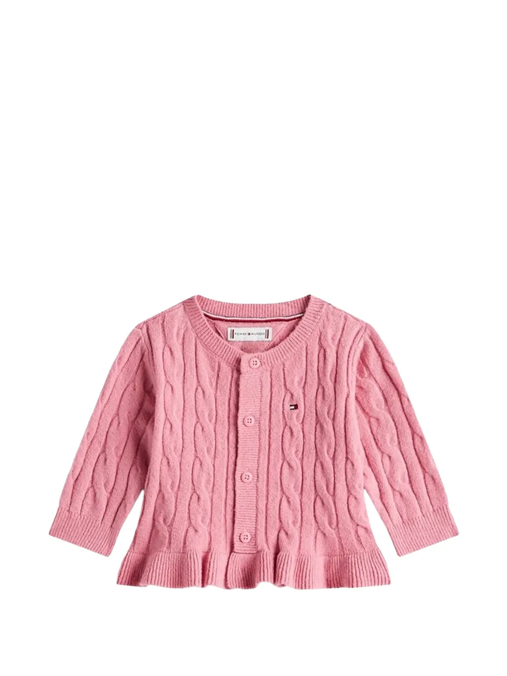 Tommy Hilfiger Junior Cardigan in maglia a trecce - Rosa