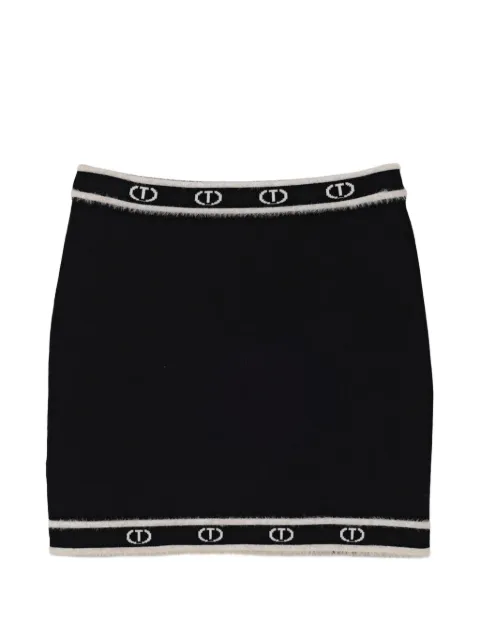 TWINSET Kids logo-knit mini skirt