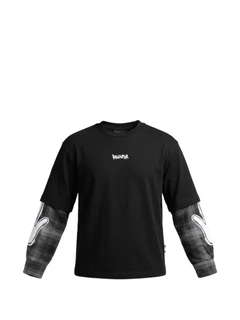DISCLAIMER T-shirt met logoprint en gelaagde mouwen