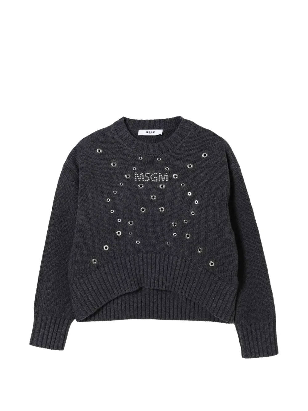 MSGM Kids Maglione con logo - Grigio