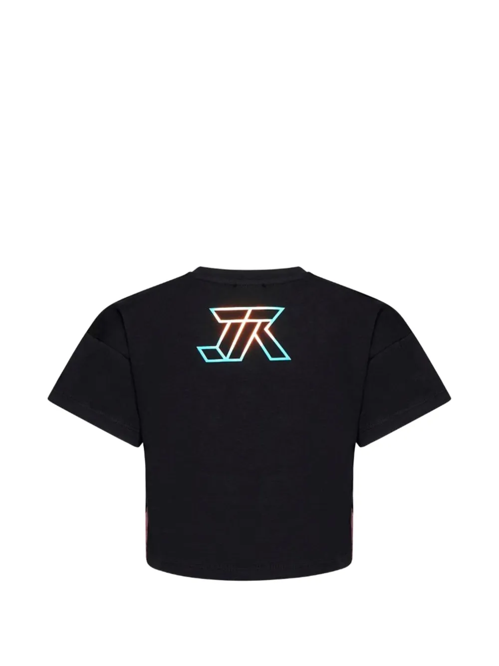 John Richmond Junior Cropped T-shirt met logoprint Zwart