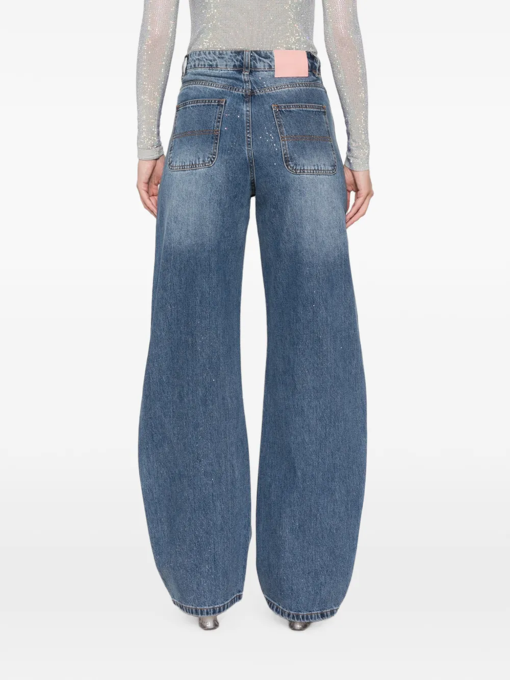 TWENTY FOURHAITCH Jeans met wijde pijpen en glitter-effect Blauw