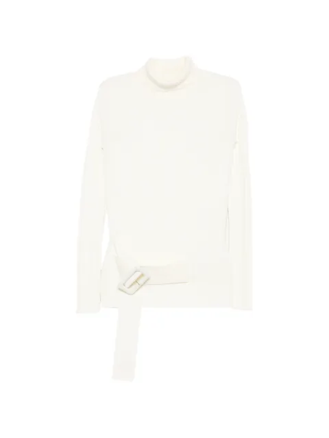 SIMONA CORSELLINI belted ribbed-knit sweater