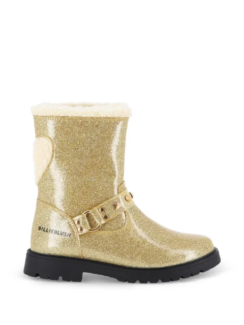 Billieblush botas con efecto de purpurina y apliques