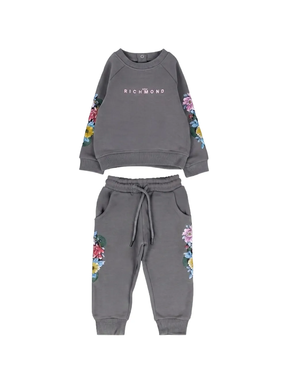 John Richmond Junior Tuta sportiva con logo - Grigio