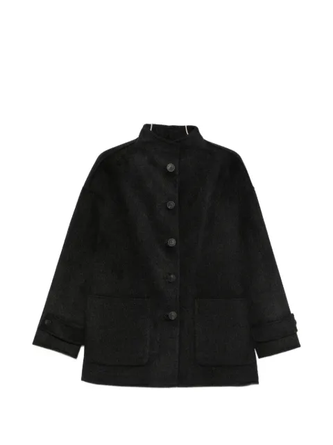 THE DYNAMIS STUDIO high-neck patch-pocket coat