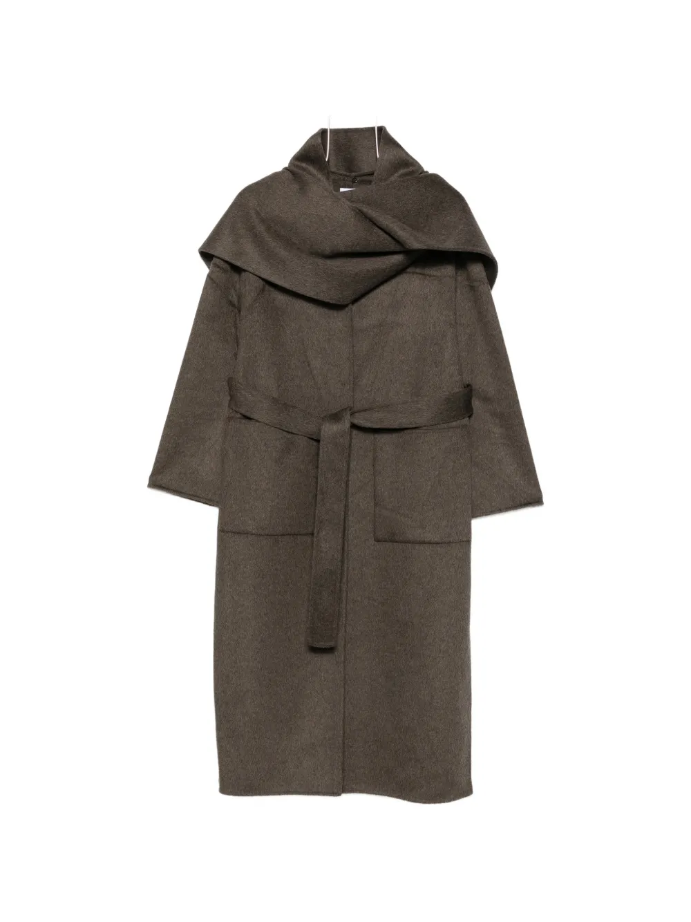 THE DYNAMIS STUDIO scarf-detail belted coat - Braun
