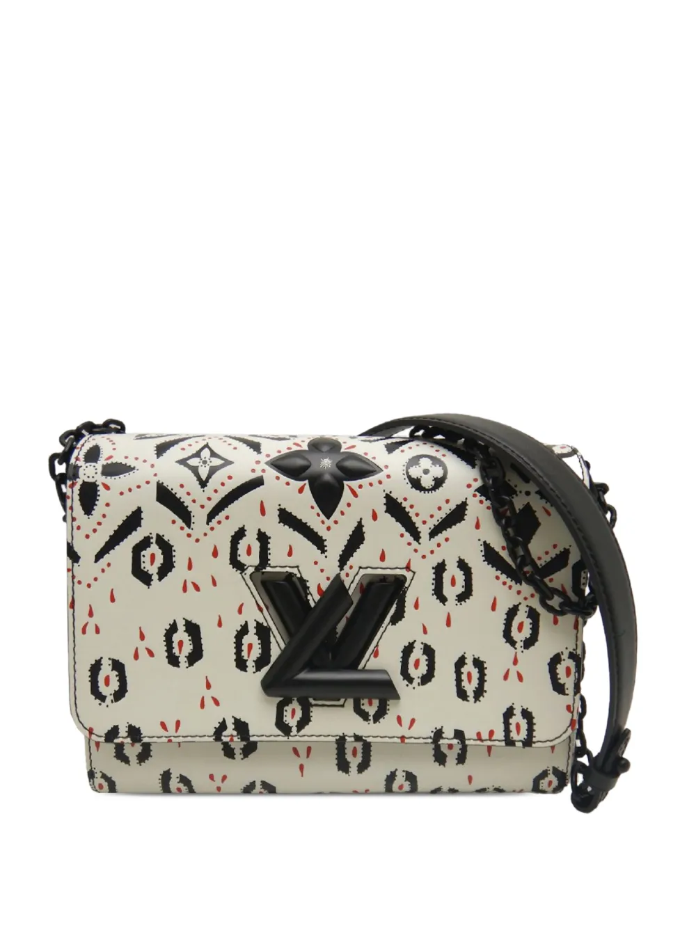 Louis Vuitton Pre-Owned 2015 Graphic Print Calfskin Twist MM shoulder bag - Bianco