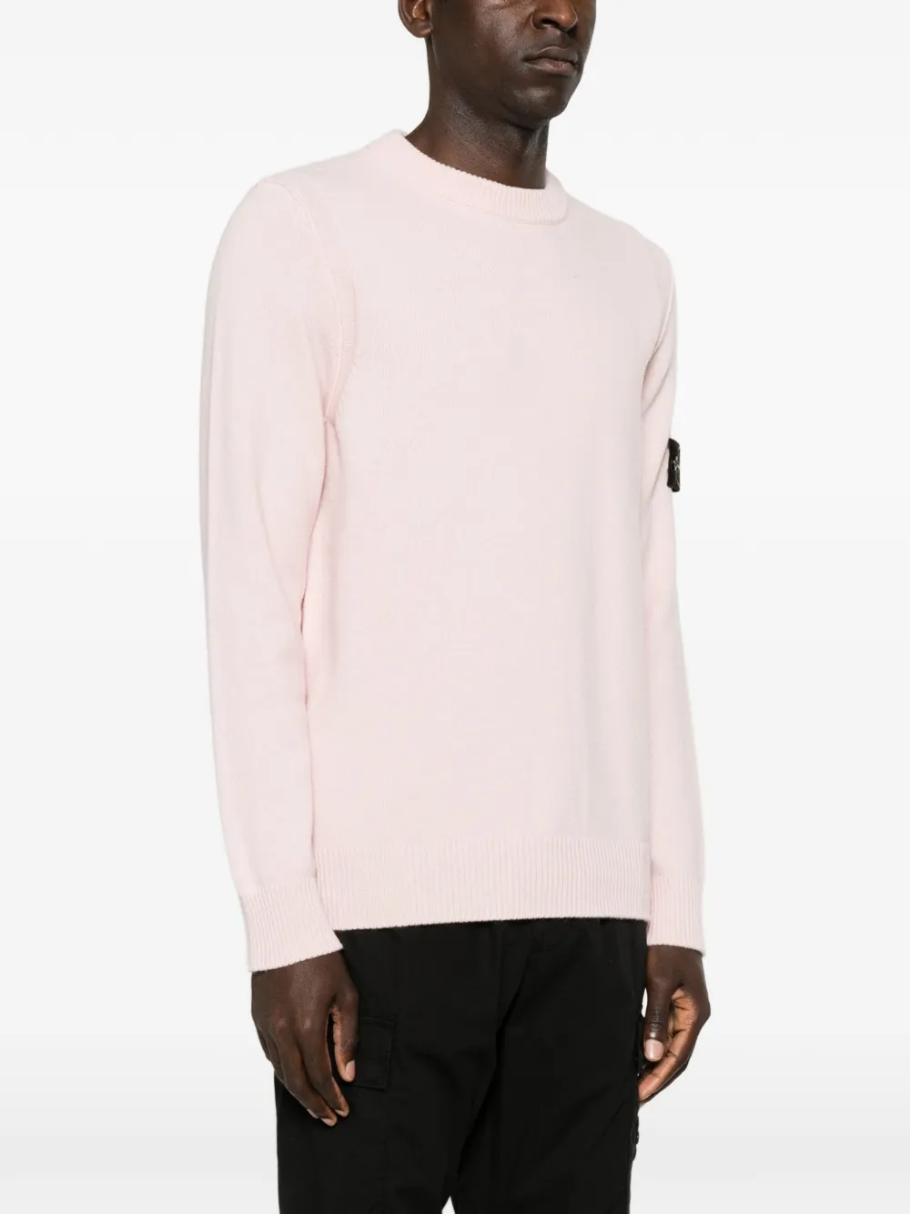 Stone Island logo-patch sweater Roze