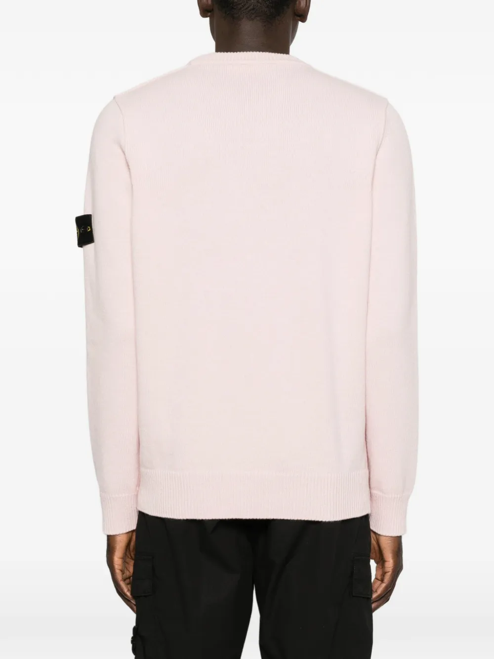 Stone Island logo-patch sweater Roze