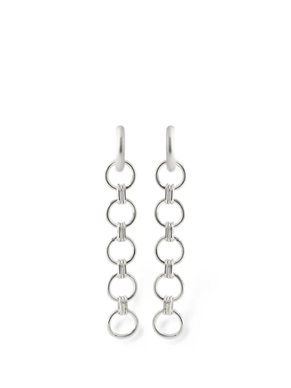 POISONED HEARTS chain-link drop earrings - Argento