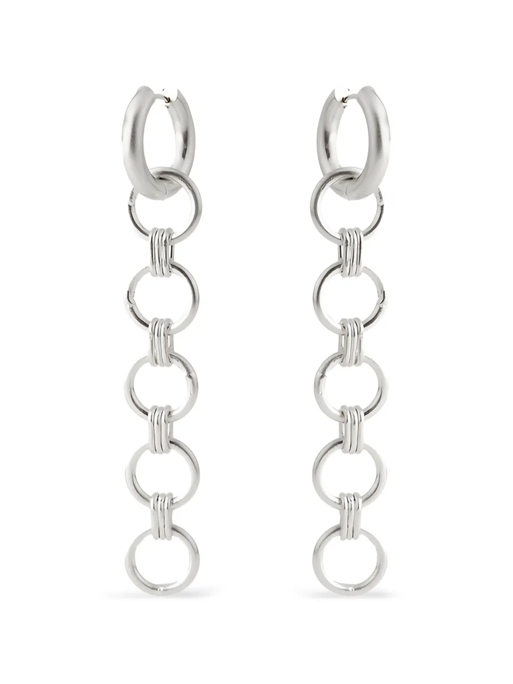 POISONED HEARTS chain-link drop earrings - Argento