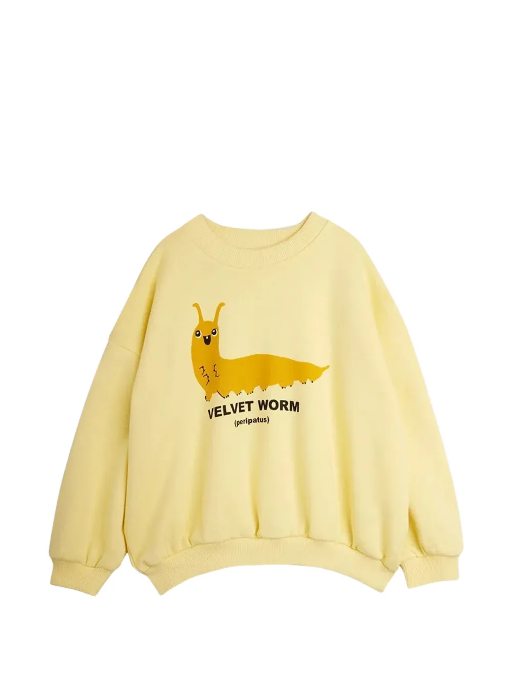 Mini Rodini Velvet Worm graphic-print sweater Geel