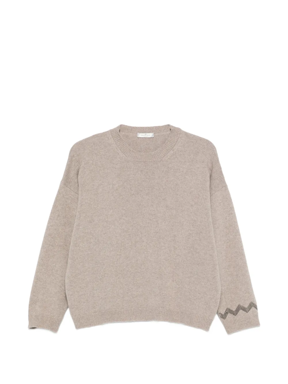 PANICALE bead-embellished drop-shoulder sweater - Toni neutri