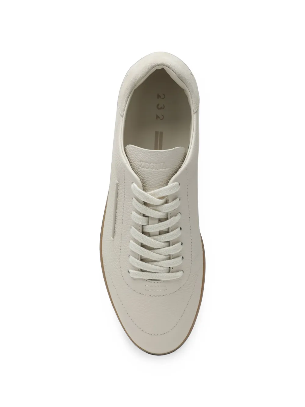 Zegna white leather 232 sneakers Beige