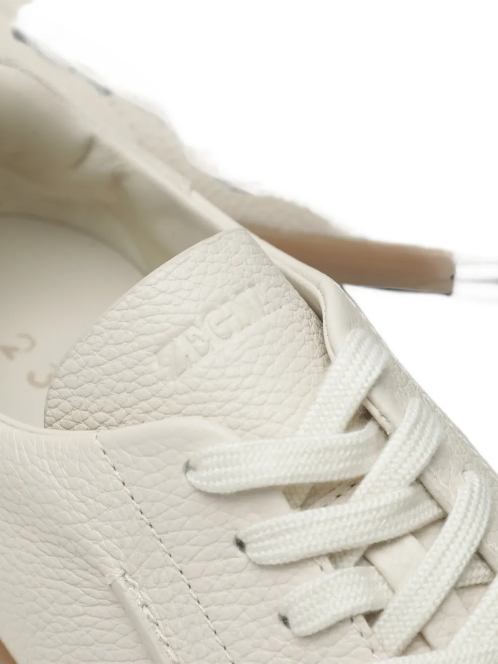 Zegna white leather 232 sneakers Beige