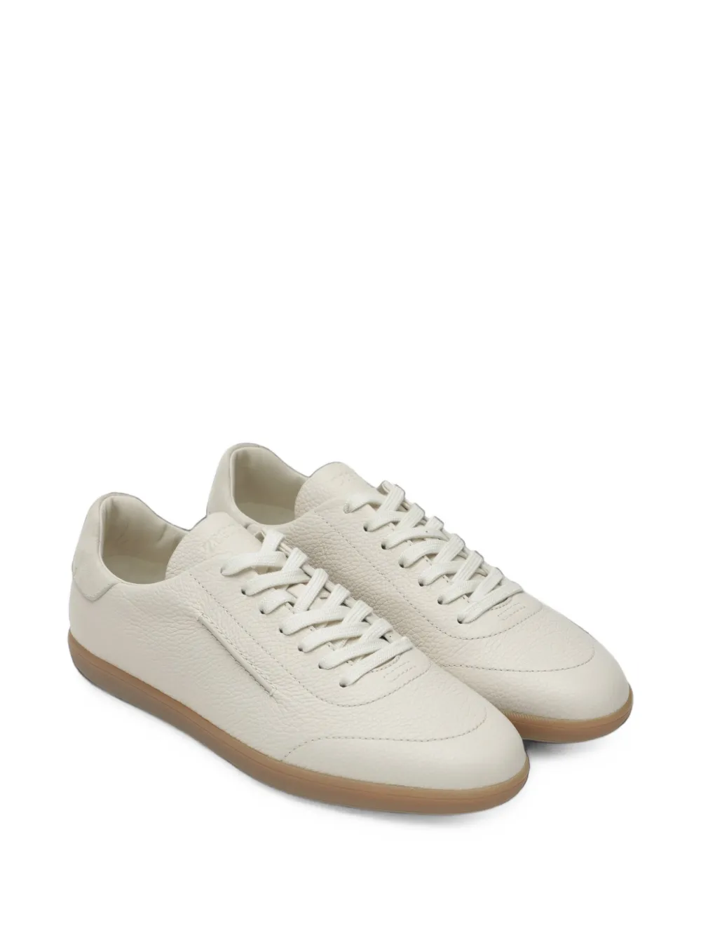 Zegna white leather 232 sneakers Beige