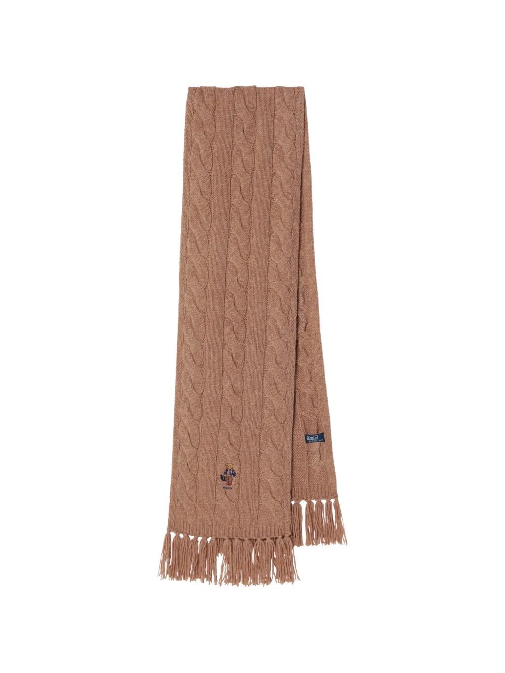 Polo Ralph Lauren Polo Bear Cable-knit Scarf In Brown