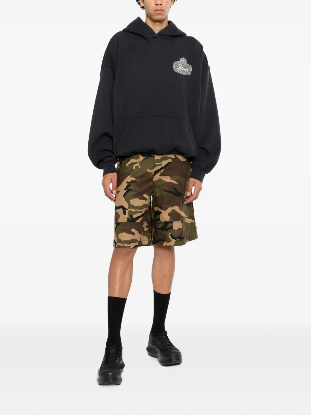 RHUDE Hoodie met logopatch Zwart