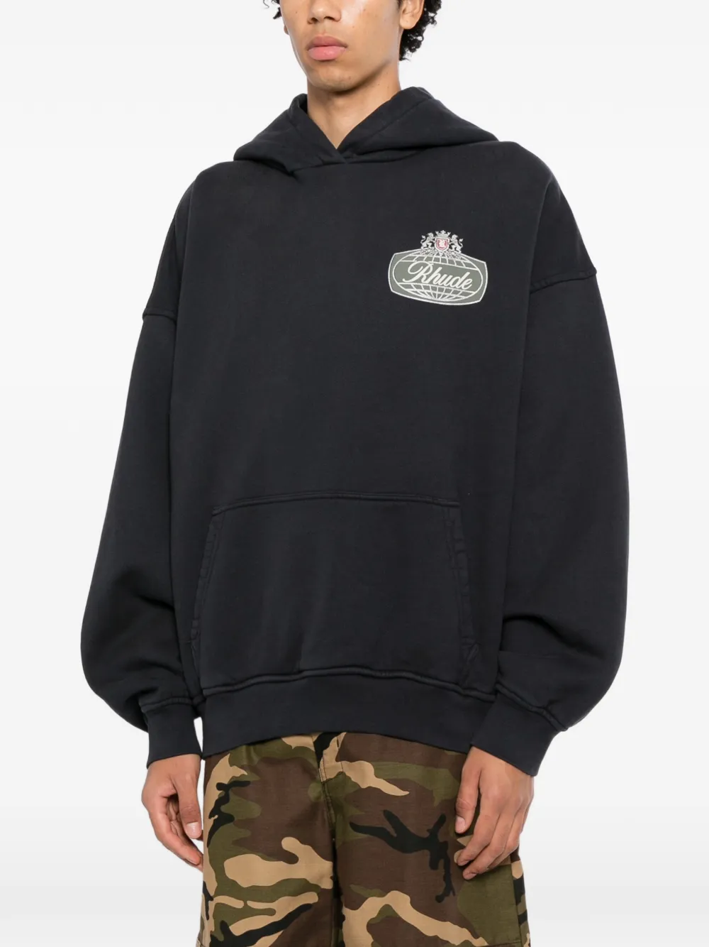RHUDE Hoodie met logopatch Zwart