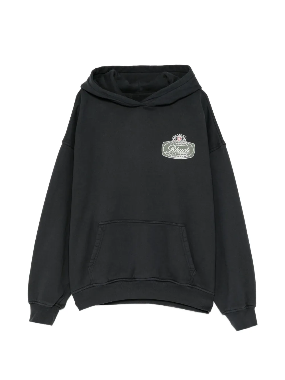 RHUDE logo-patch hoodie - Nero