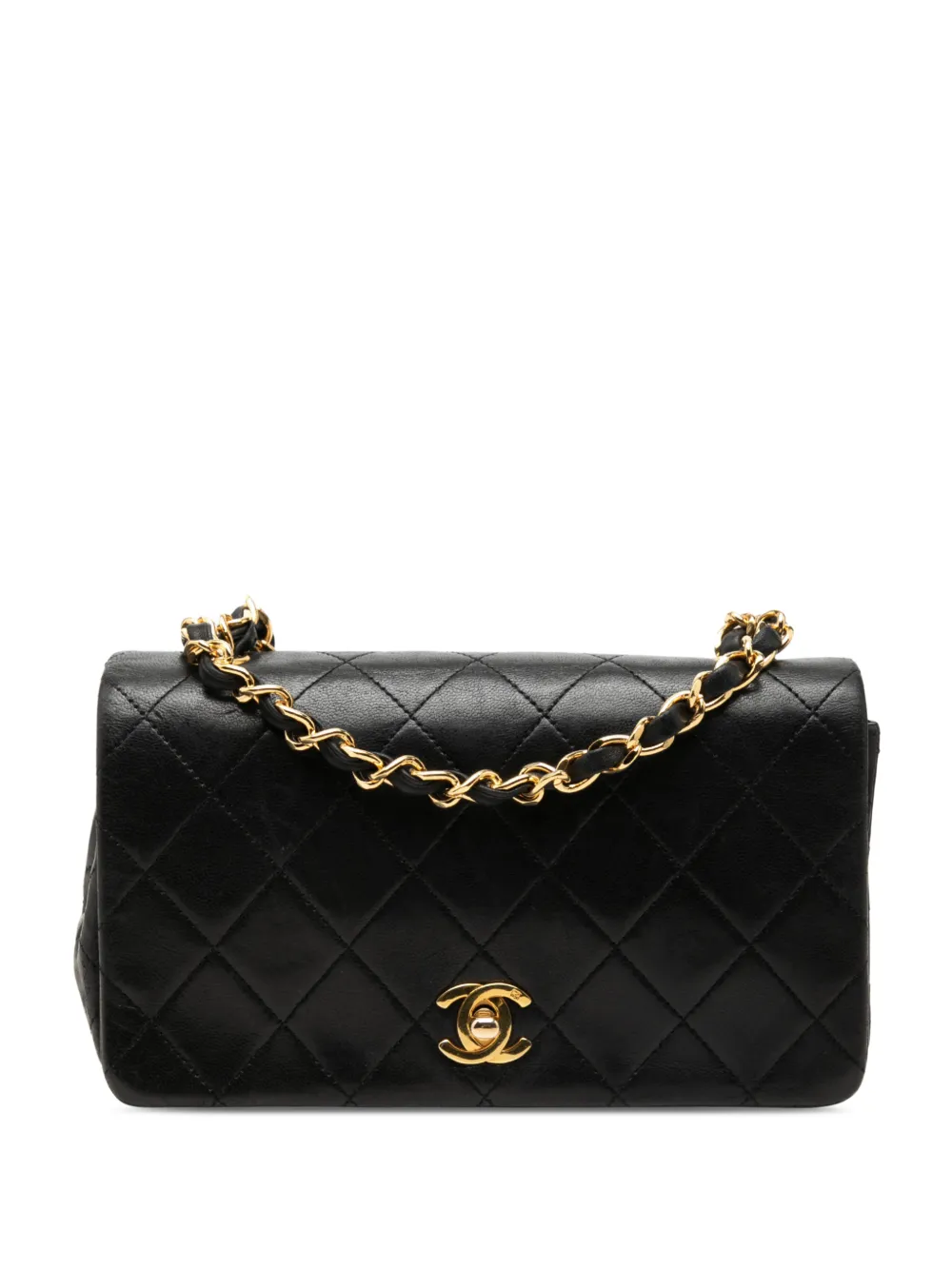 CHANEL Pre-Owned 1989-1991 Mini CC Quilted Lambskin Full Flap crossbody bag - Schwarz