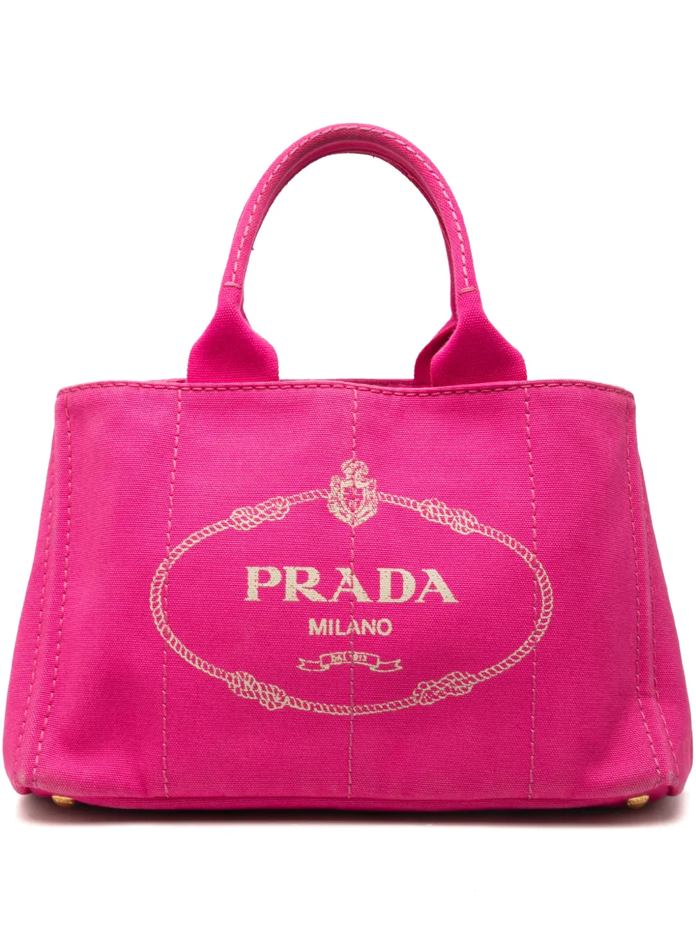 Prada Pre-Owned 2013-2026 Canvas Canapa Logo Tote satchel - Rosa