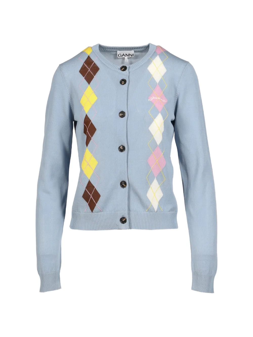 GANNI cardigan in argyle
