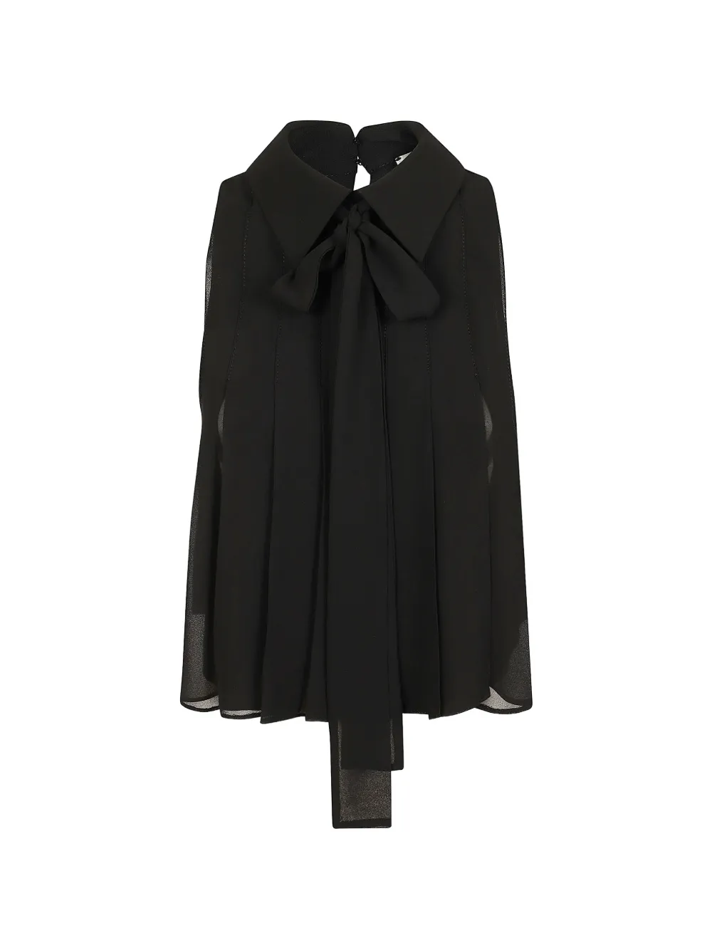 Elisabetta Franchi bow-detail pleated blouse - Nero