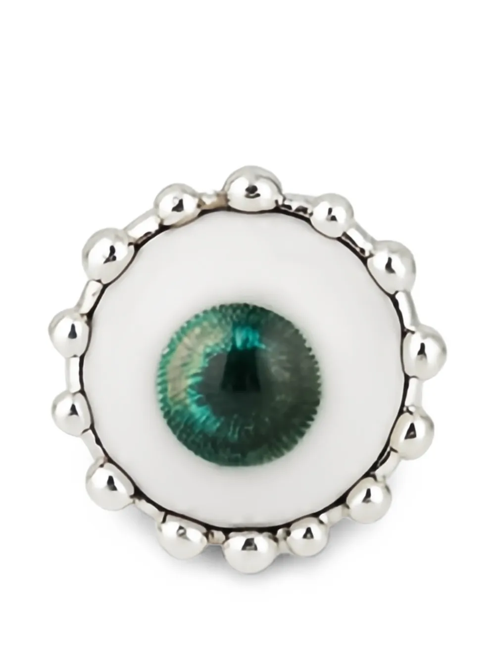 POISONED HEARTS ceramic eye-motif ring - Silber