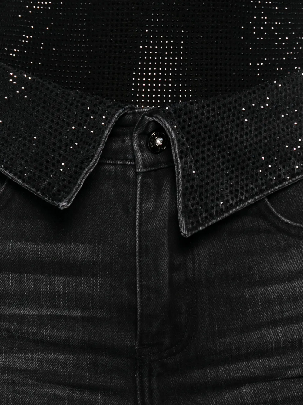 TWENTY FOURHAITCH Jeans verfraaid met kristallen Zwart