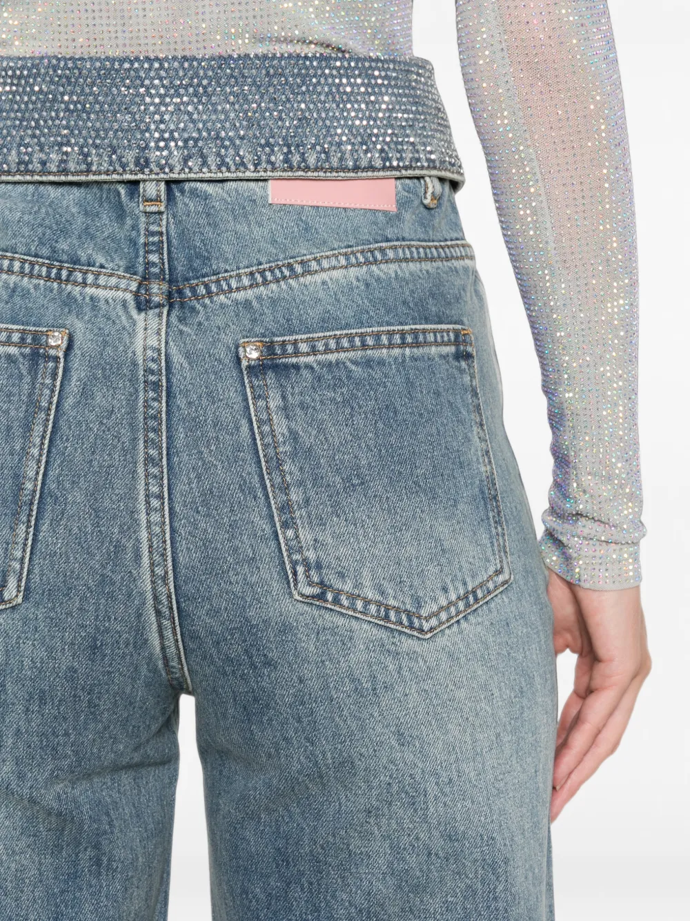 TWENTY FOURHAITCH Jeans verfraaid met kristallen Blauw