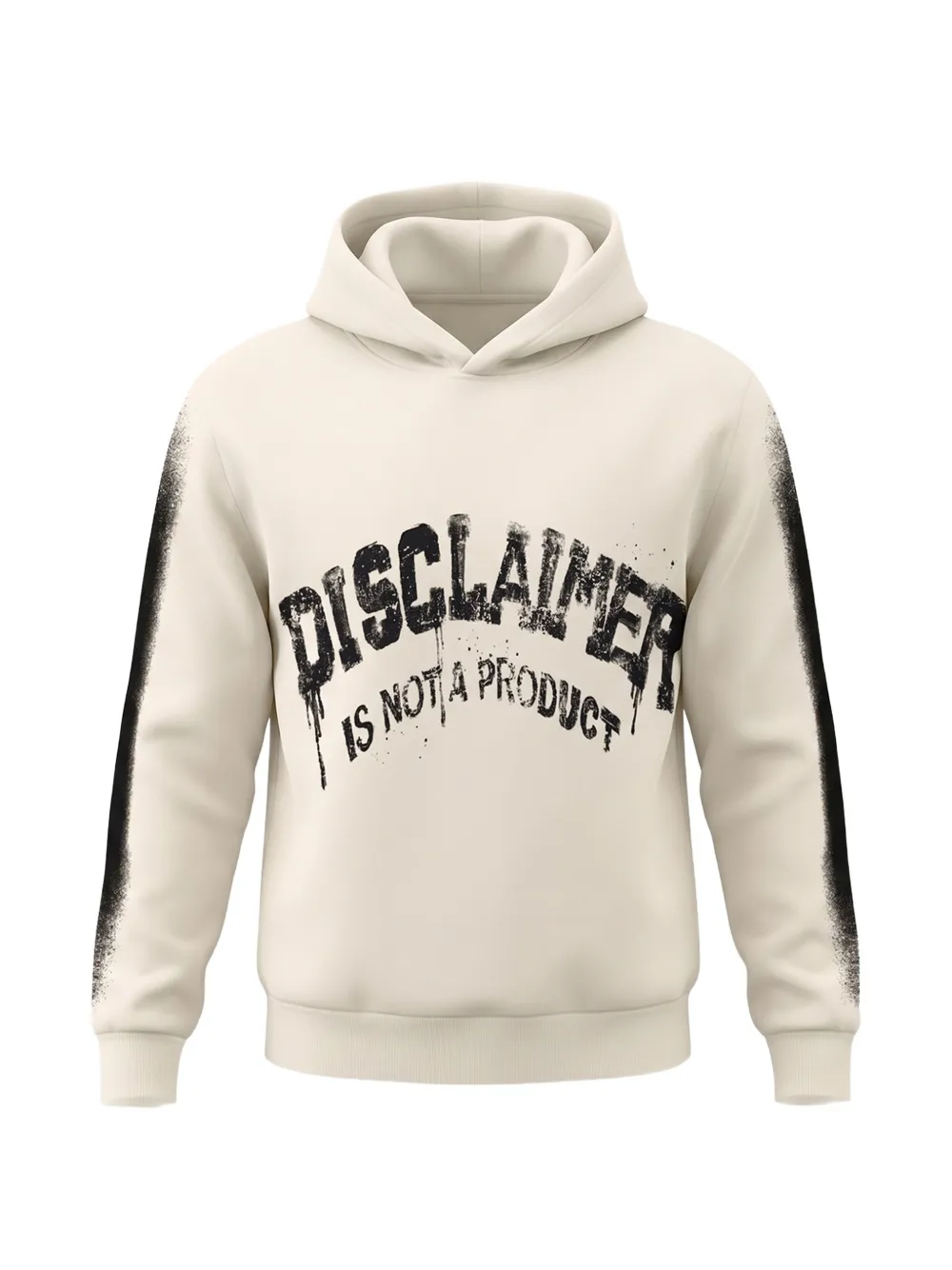 DISCLAIMER Felpa con cappuccio effetto vernice con logo - Toni neutri