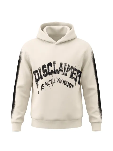 DISCLAIMER spray-effect logo-print hoodie