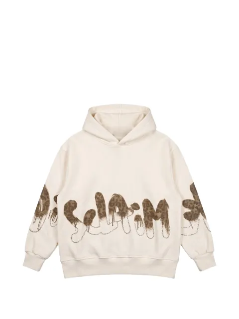 DISCLAIMER leopard-print waffle-knit hoodie