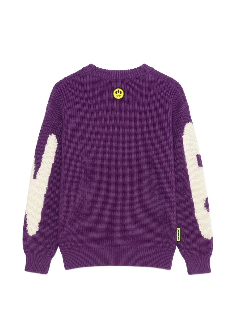 Barrow kids Ribgebreide trui met logo intarsia Paars