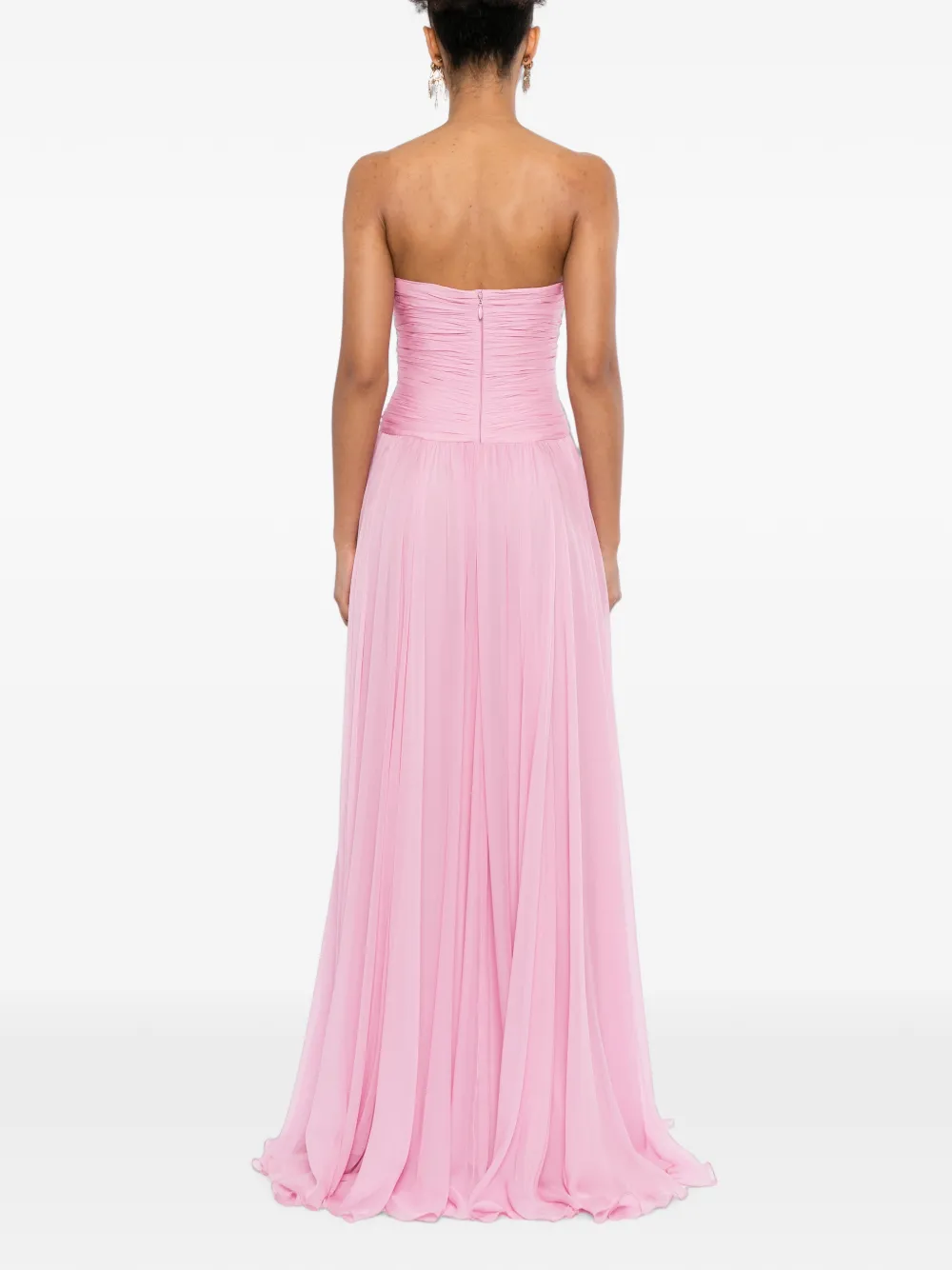 Zuhair Murad Strapless zijden chiffon avondjurk Roze