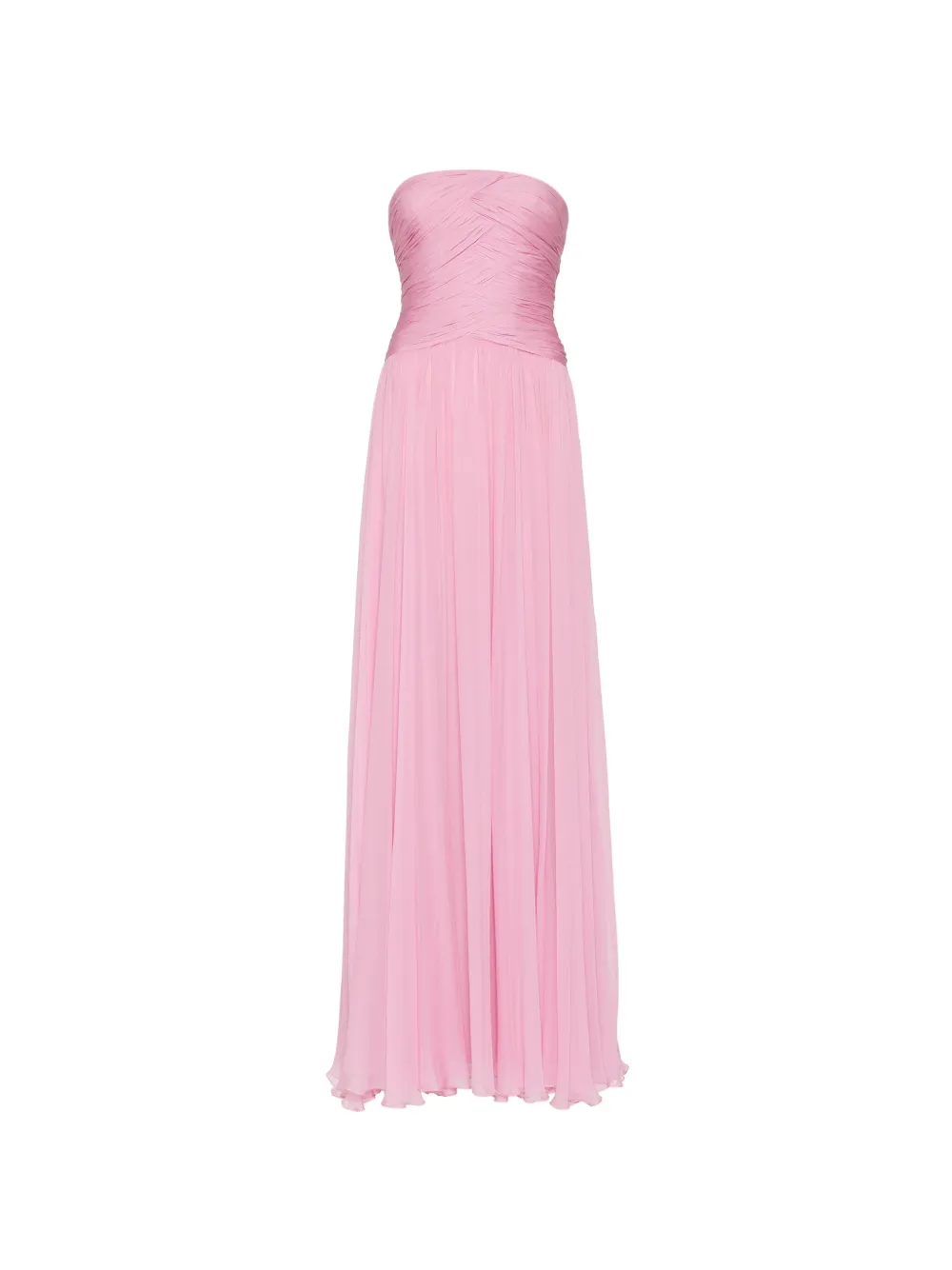Zuhair Murad Abito da sera senza spalline in chiffon di seta - Rosa