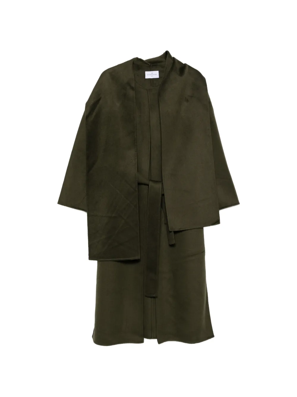 THE DYNAMIS STUDIO scarf-detail belted coat