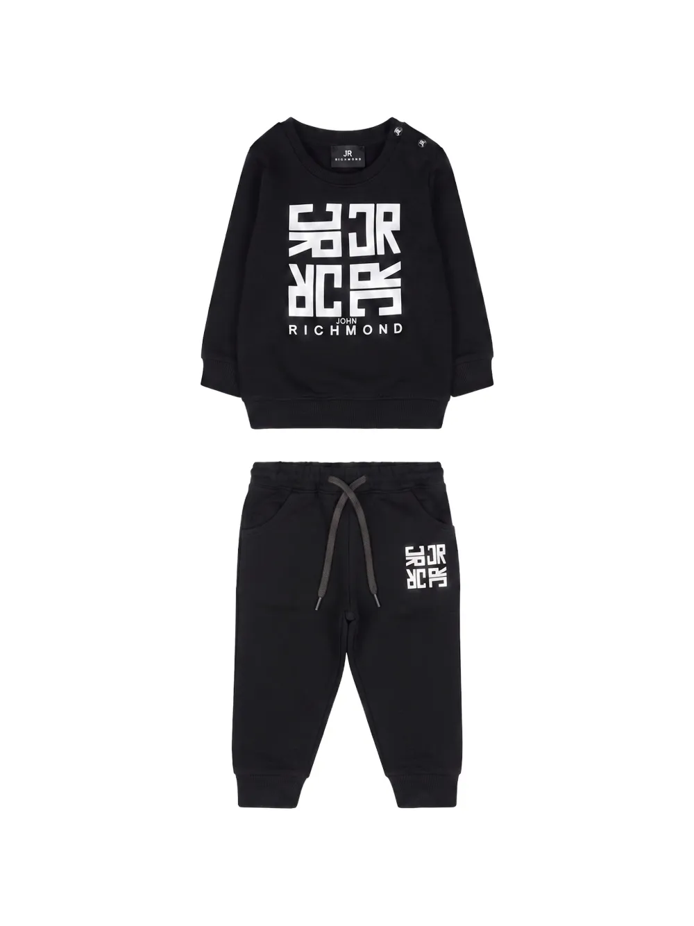 John Richmond Junior Tuta sportiva con stampa - Nero