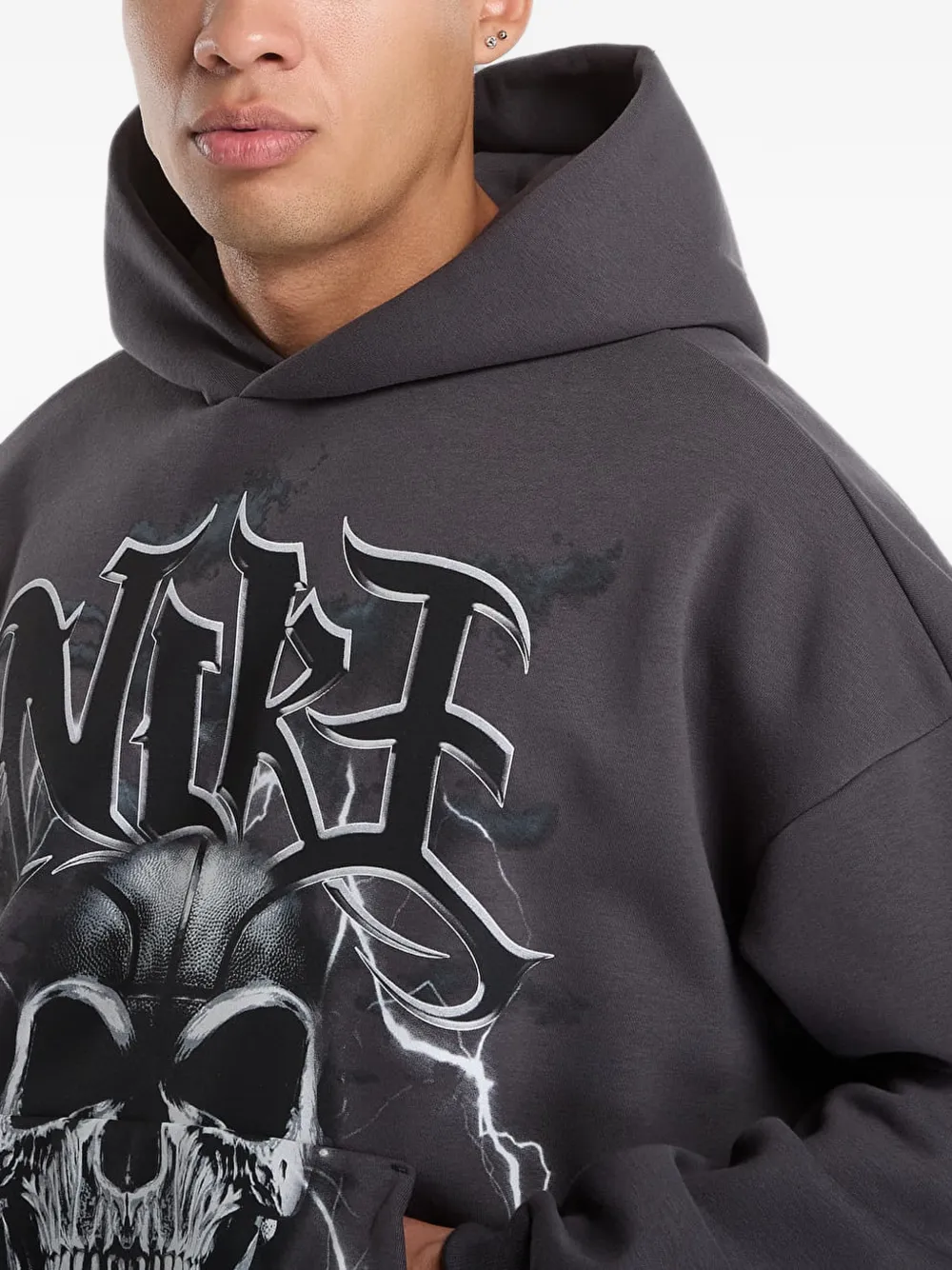 Nike Standard Issue geborstelde pullover basketbal hoodie Grijs