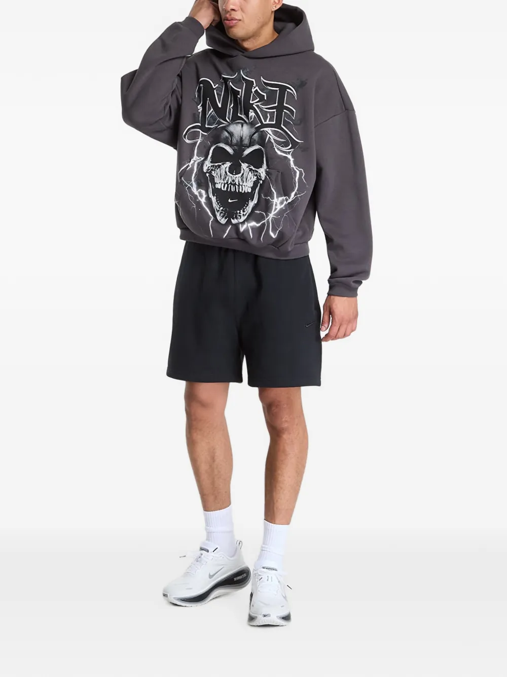Nike Standard Issue geborstelde pullover basketbal hoodie Grijs