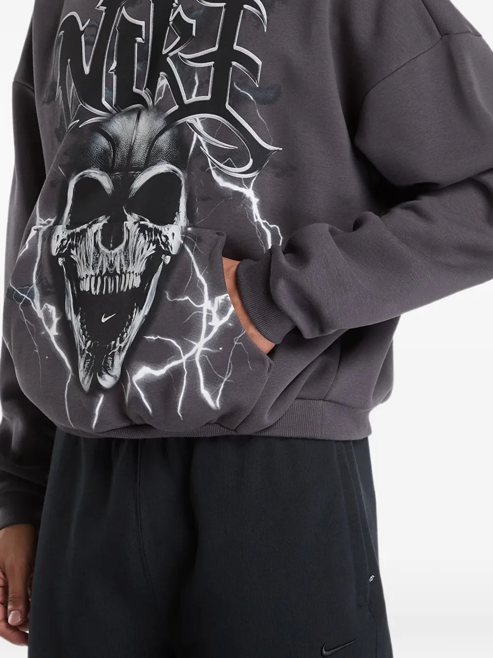 Nike Standard Issue geborstelde pullover basketbal hoodie Grijs