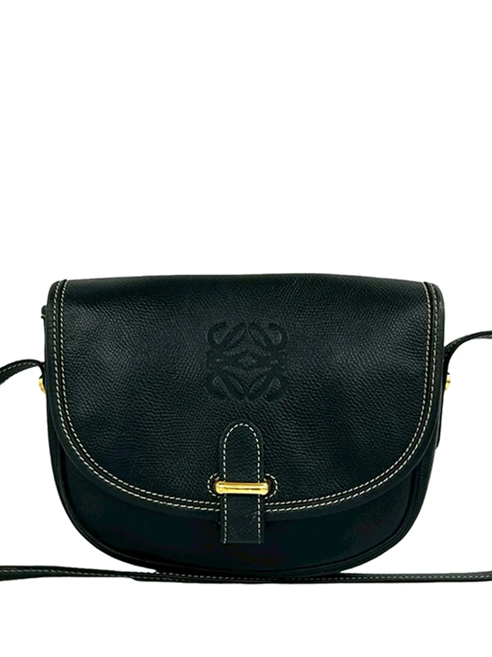 Loewe Pre-Owned 2010-2026 Leather Anagram crossbody bag - Schwarz