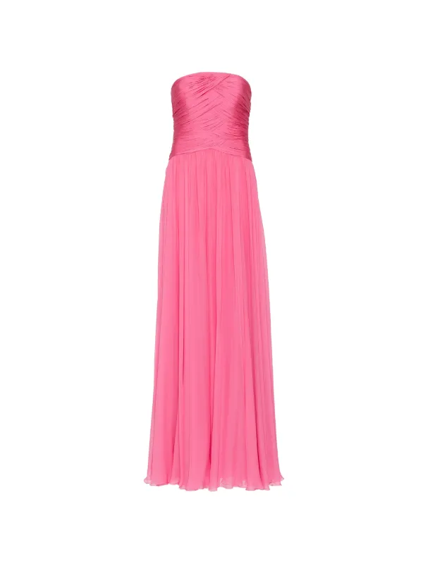 zuhair murad chiffon dress Strapless silk-chiffon Gown | Pink zuhair murad 2025 couture Miss Selfridge - Crochet Size:8AU 102824