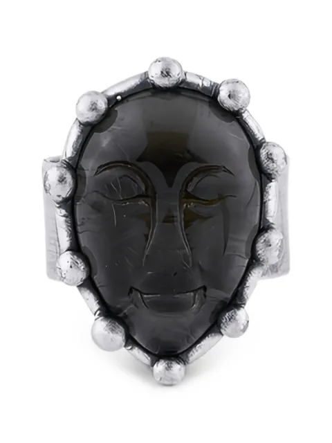 POISONED HEARTS glass-detail face-motif rings