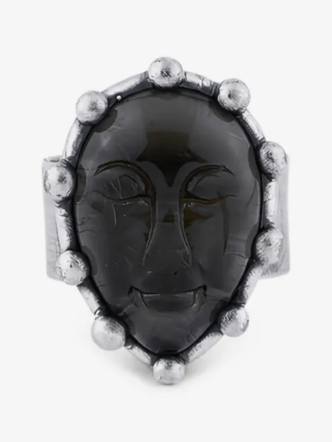 POISONED HEARTS glass-detail face-motif rings