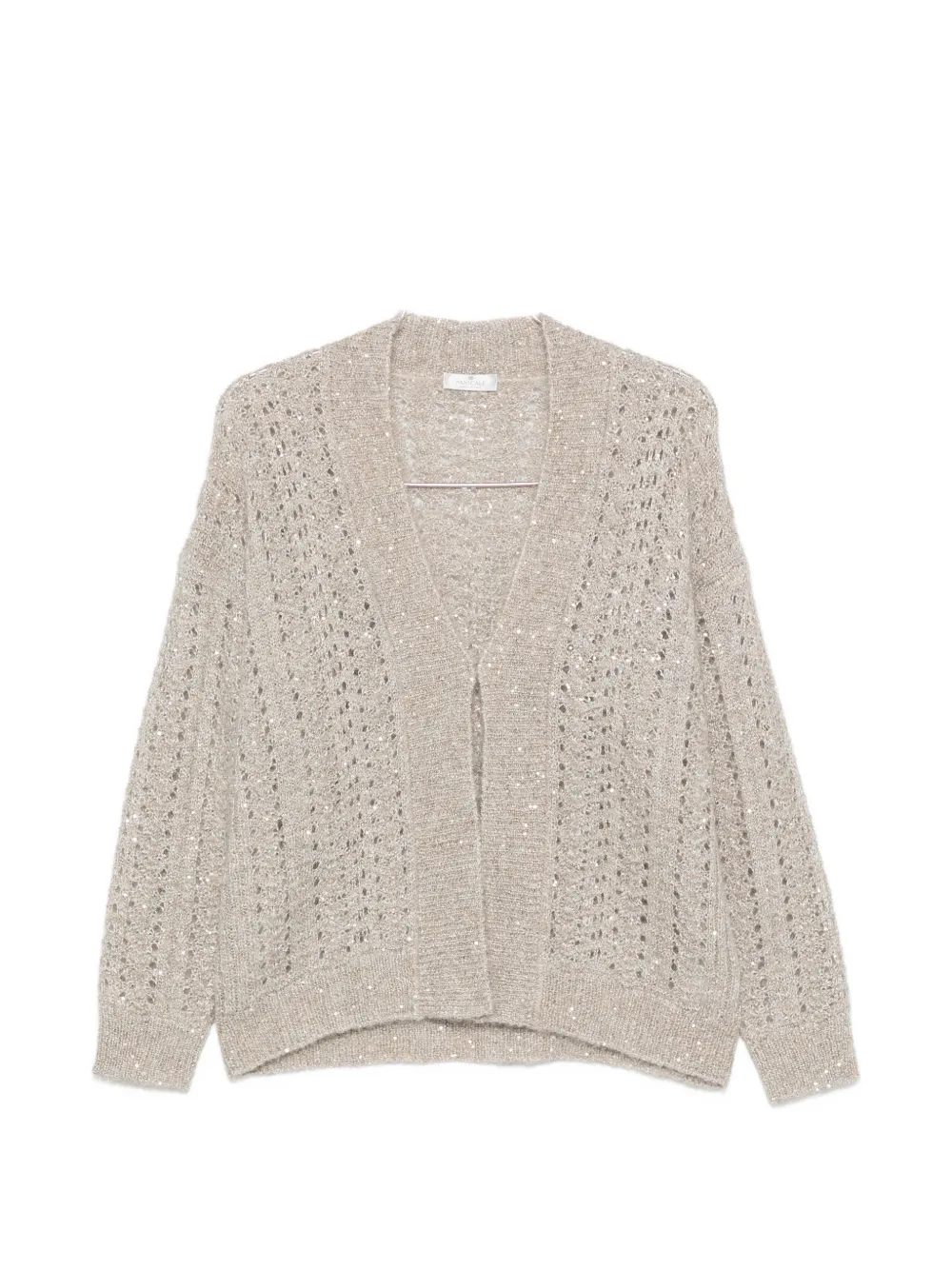 PANICALE sequin-embellished open-knit cardigan - Nude