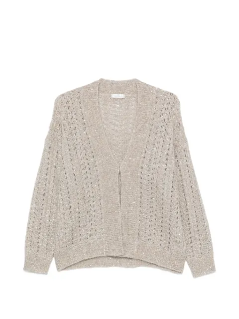 PANICALE sequin-embellished open-knit cardigan